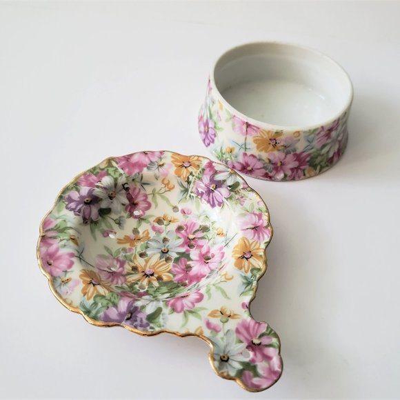 Royal Albert Kitchen Rare Gold Trim Floral Tea Bag Holder Strainer Poshmark